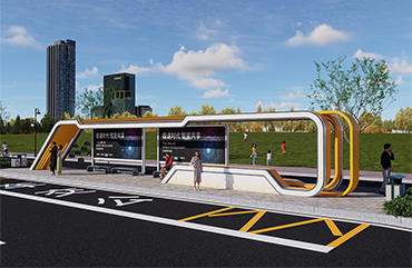 焦作城市現(xiàn)代大型公交站臺候車亭
