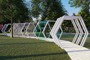 焦作公園六邊形廊架長廊